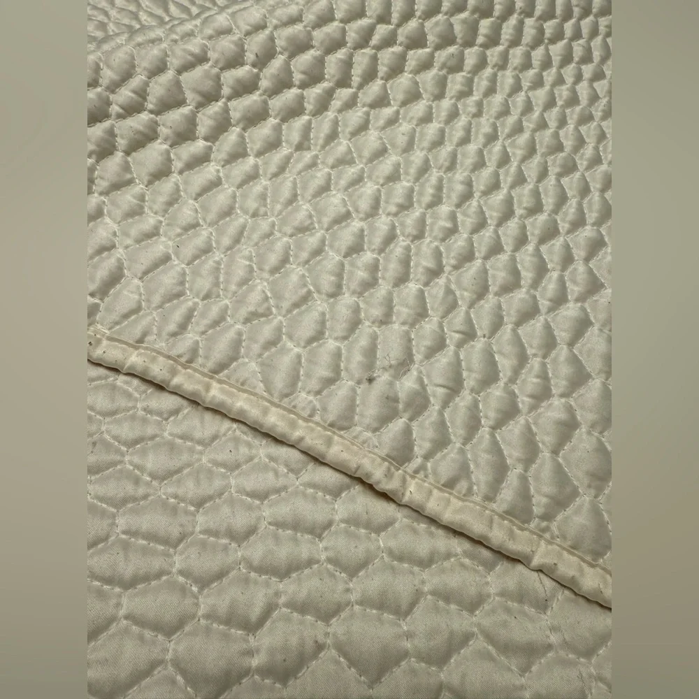 West Elm Cream Silky Quilt Bedding