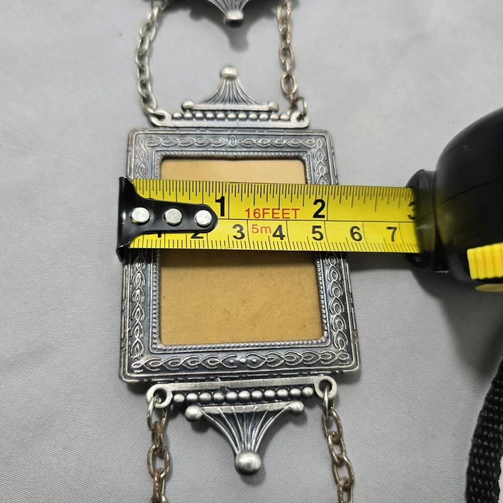 Vtg 3 Piece Hanging Ornate Pewter Picture Frames 70s 80s 90s