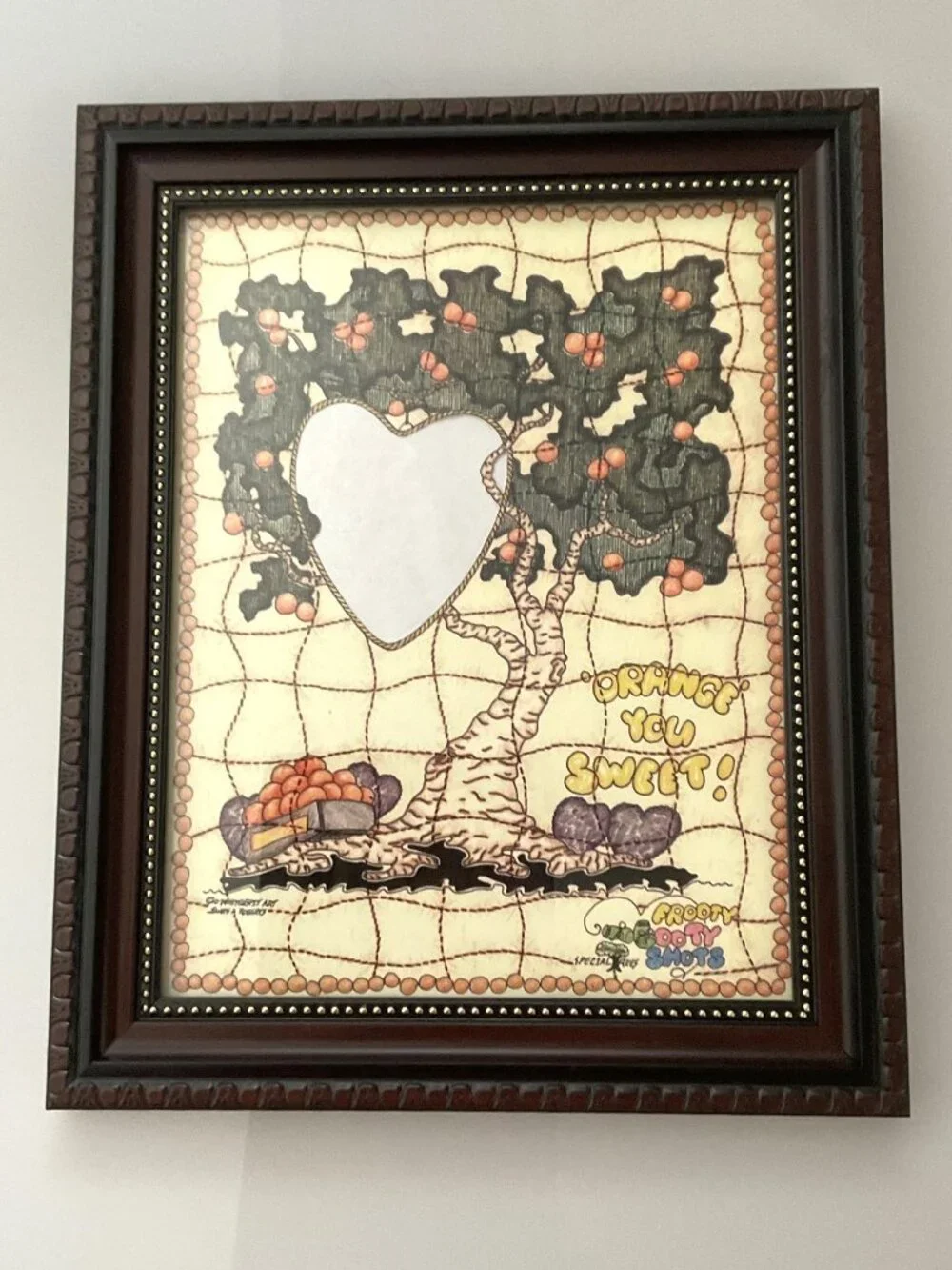 VINTAGE FROOTY POOTY SHOTS FRAMED ART PRINT MAT-1 PHOTO NOVELTY INSERT COLLAGE