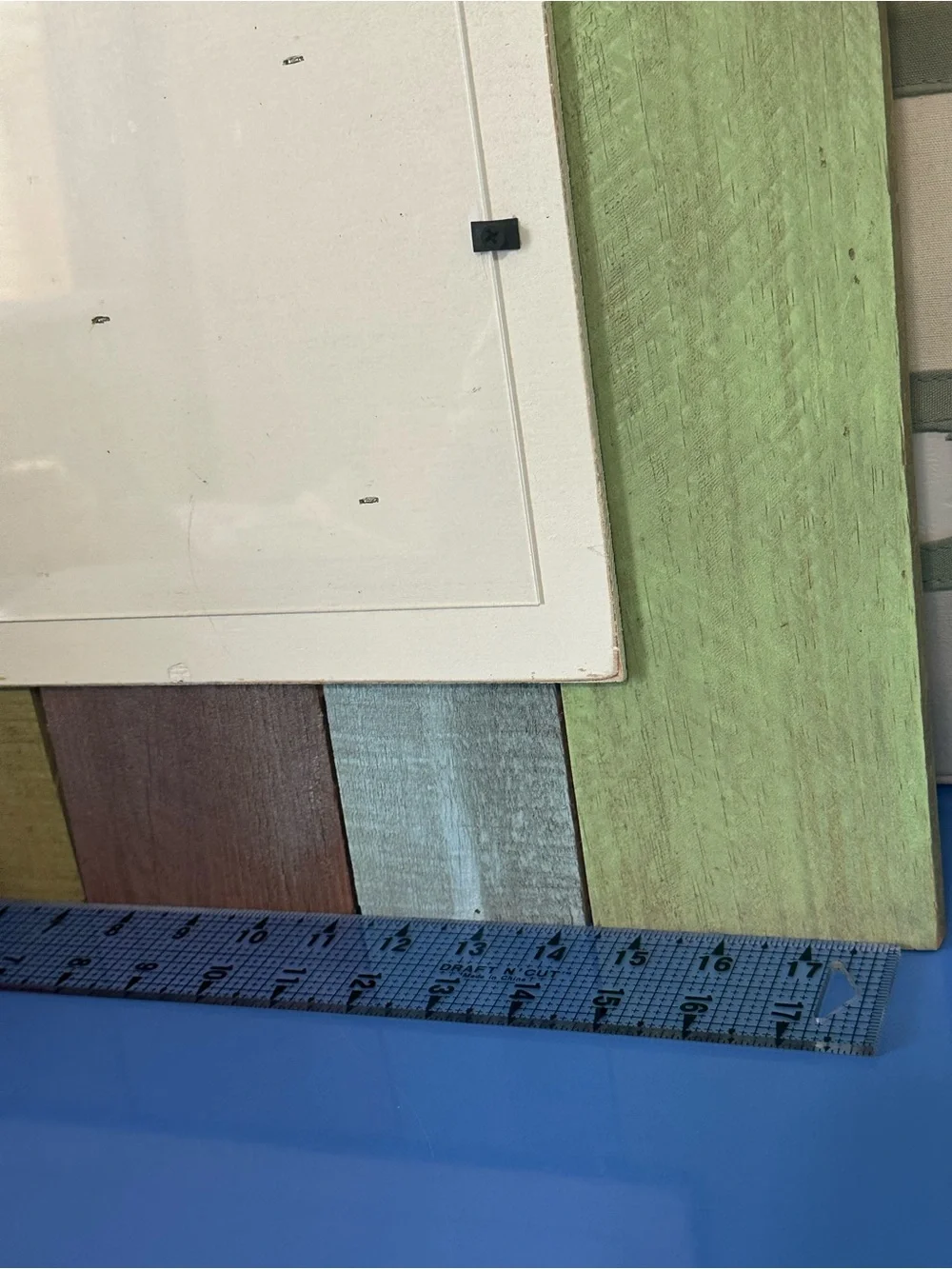 Multi-Tone Rustic Slat Wood Picture Frame - Green, Blue, Brown
