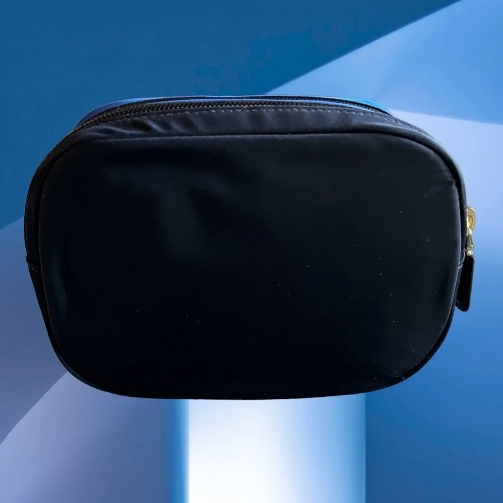 TORY BURCH MAKEUP COSMETIC BAG CASE 2 side BLUE ZIP gift