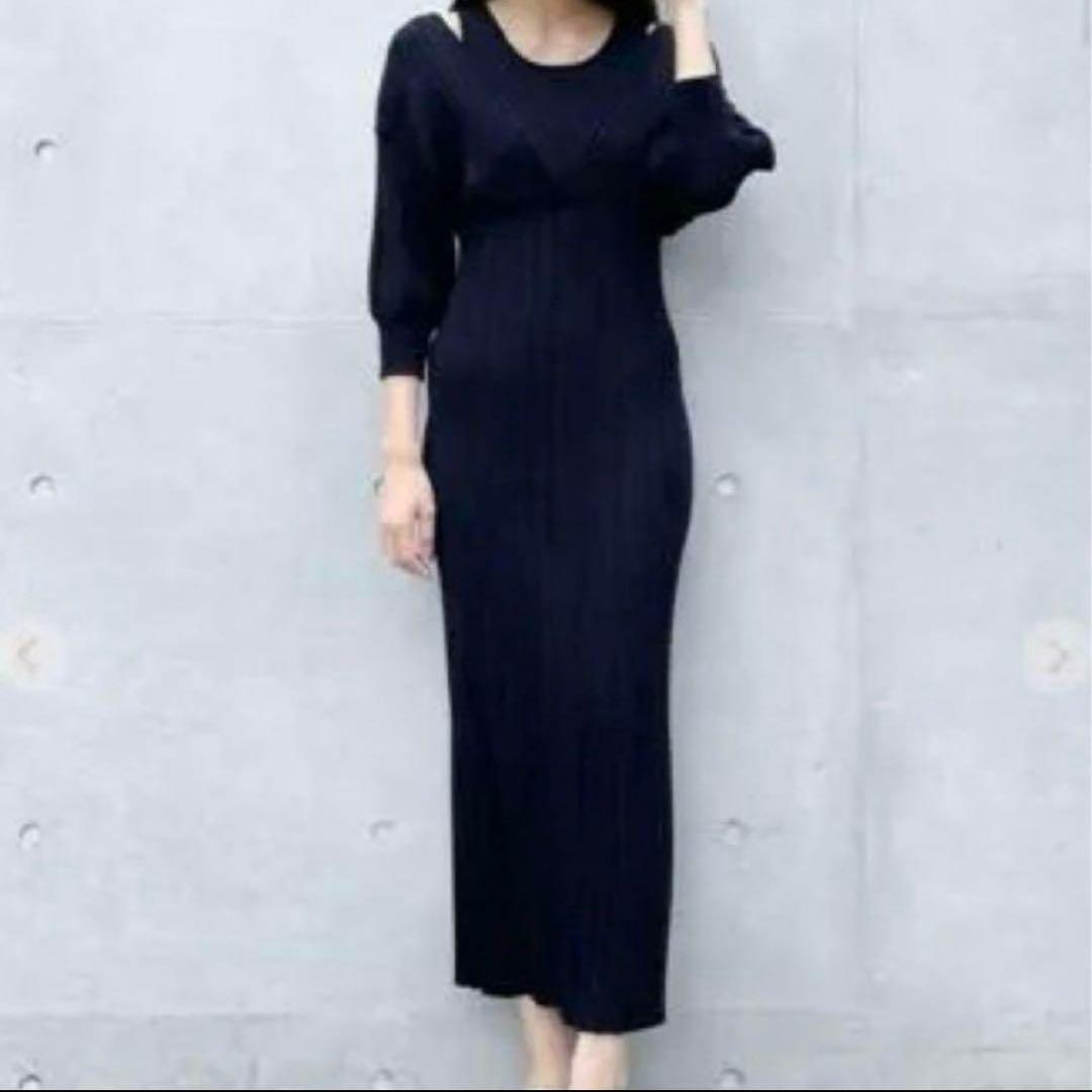 (New, with tag) COCO DEAL Black Knit Dress